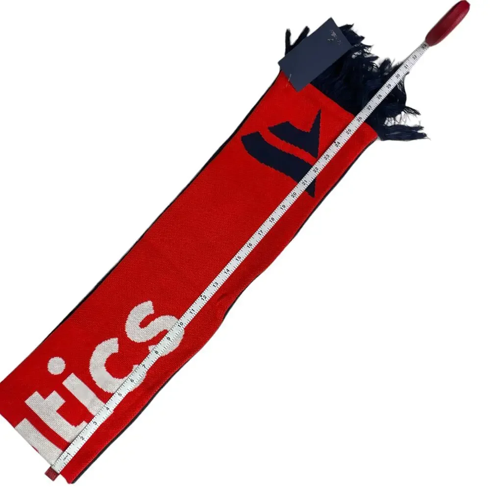 Fanatics Unisex Soft Fringed Color Block Winter Scarf Navy Blue Red 59 X 6.5